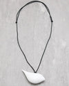 SYLCA EW18N42 WOOD ROBIN NECKLACE WHITE