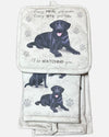 E&S 311-21 BLACK LABRADOR OVEN MITT SET