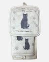 E&S 312-5 BLACK CAT OVEN MITT SET