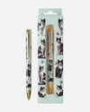 E&S 737-3 BLACK & WHITE CAT BALLPOINT PEN