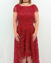 Eliza J EJ8M8076 HI-LO SEQUENCE DRESS RED