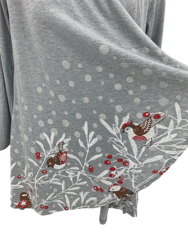 F396LSXXEL BERRY BRANCH KIMONO GREY