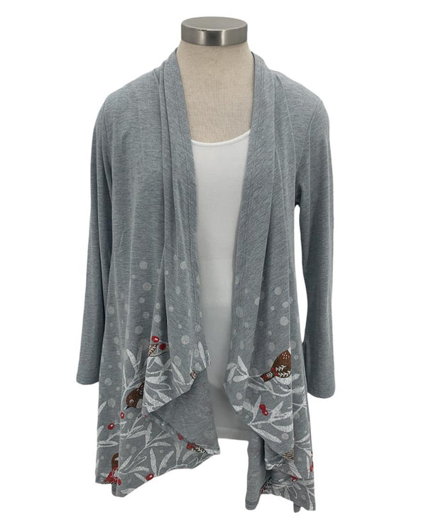 F396LSXXEL BERRY BRANCH KIMONO GREY