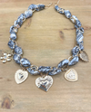 FABRIC STATEMENT CHARM NECKLACE 686 HEARTS