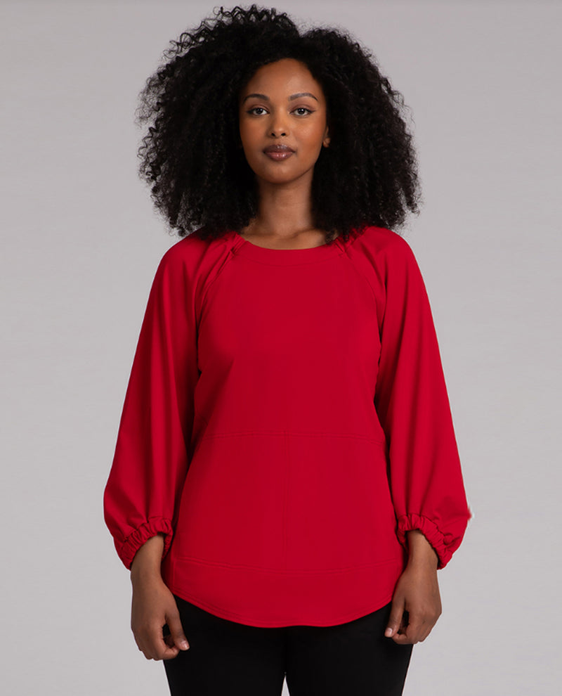   SYMPLI-F24  FB22330-5 MOVE PULLOVER W/ELASTIC CUFF POPPY