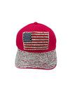 BH7806-C USA FLAG BASEBALL CAP  FUCHSIA