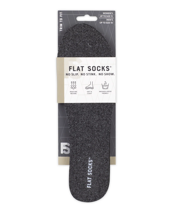 FLAT SOCKS DARK HEATHER GREY