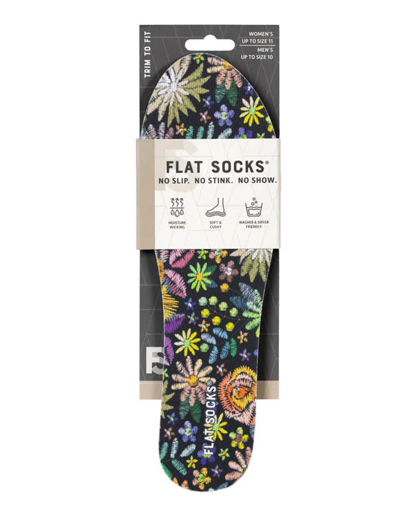 FLAT SOCKS floral embroidery