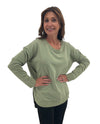 FOCUS ANNFT4052 L/S FRENCH TERRY SWEATSHIRT OLIVE