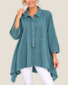 FOCUS BC-116 COTTON BIG SHIRT DARK TEAL