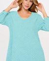 FOCUS COTTON JR-101 MITERED 3/4 SLEEVE TUNIC aquatic