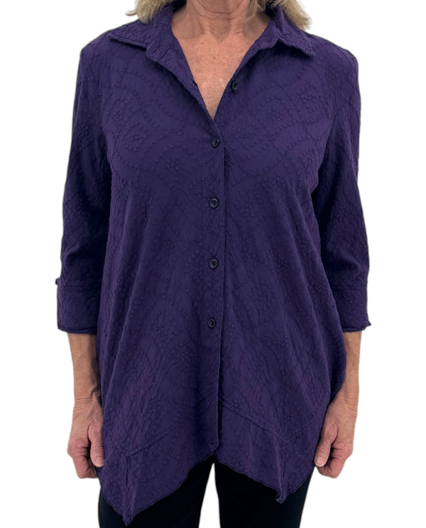 FOCUS FASHION EC104 TEXTURED BUTTON TUNIC