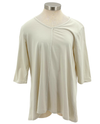 FOCUS SC-115 COTTON 3/4 SLEEVE TUNIC BUFF