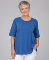 FOCUS SC-144 SPLIT SEAM TUNIC TOP French blue