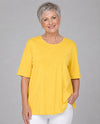 FOCUS SC-144 SPLIT SEAM TUNIC TOP yellow