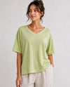 FOCUS SHORT SLV V-NECK TUNIC SC-145 LIME