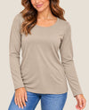 FOCUS T-28  LONG SLEEVE COTTON T-SHIRT flax