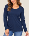 FOCUS T-28  LONG SLEEVE COTTON T-SHIRT navy