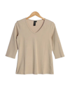 FOCUS T35 3/4 SLEEVE V-NECK T-SHIRT FLAX