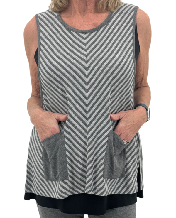 FOCUS TH-DK303 STRIPE TANK GREY/CHARCOAL