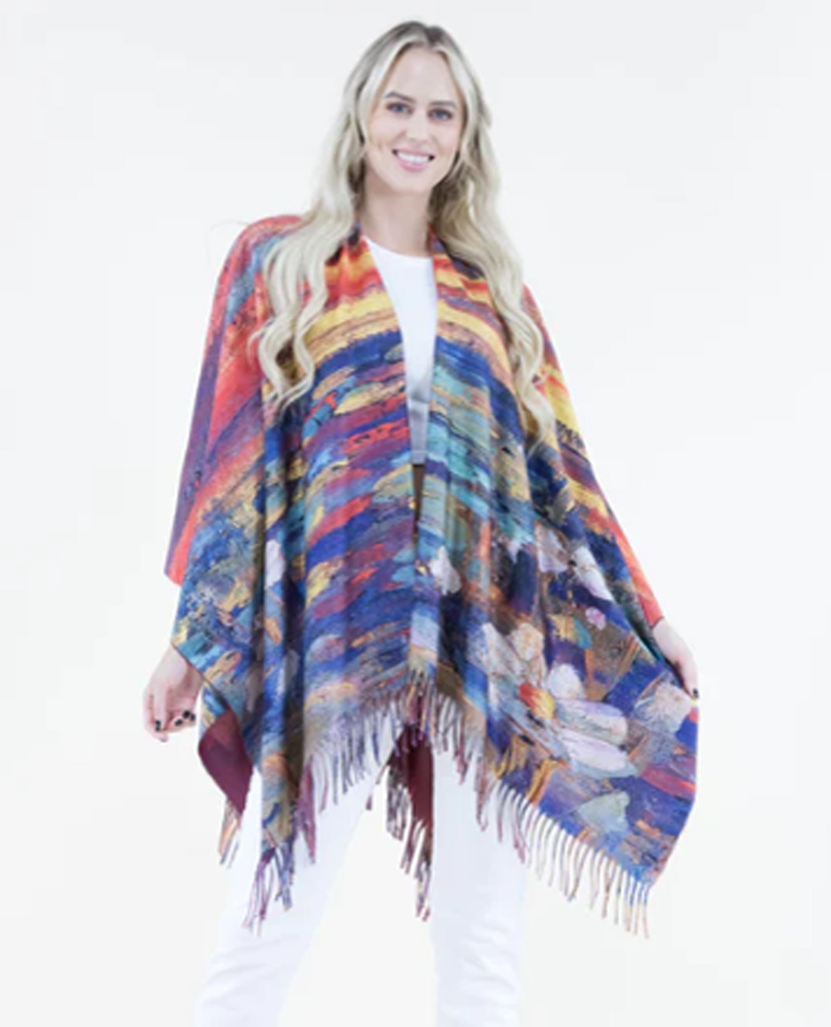 FP60196 WATER LILIE RUANA WRAP | Fine Art Wrap | Lily Print Wrap – The ...