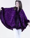 FP60482 SEQUIN/VELVET CAPE PURPLE