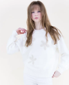 FP62126 CROCHET FLOWERS CREWNECK SWEATER