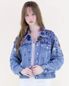 FP64518 WILDFLOWER HAND EMBROIDERED JACKET DENIM
