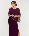 FRANK LYMAN 179257 SLEEVELESS WITH ASYMMETRICAL CAPLET MAROON