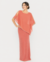 FRANK LYMAN 179257 SLEEVELESS WITH ASYMMETRICAL CAPLET FIESTA CORAL