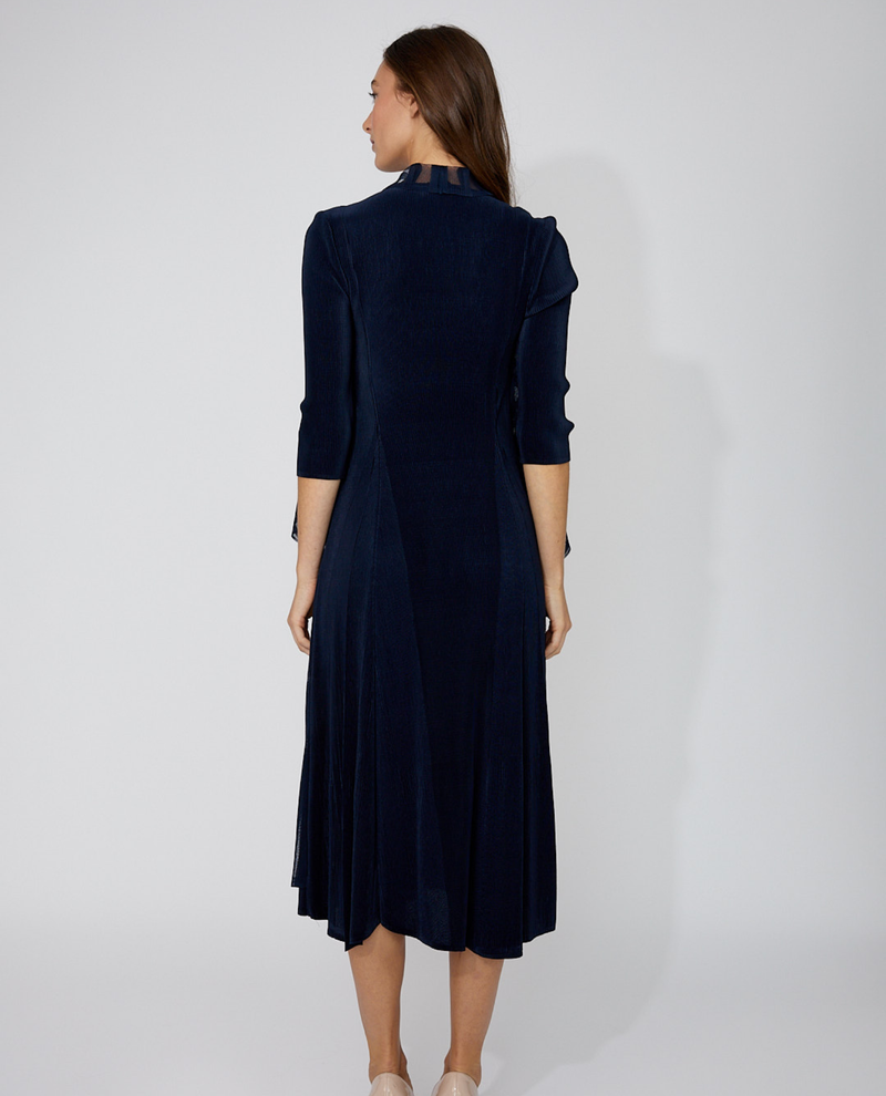 frank lyman cocktail dresses 268506 MIDI WRAP DRESS spiced tone dress neck design and comes Width:STANDARD A-Line Polyester Cocktail Dress