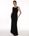 FRANK LYMAN 269001 RUFFLE BACK GOWN BLACK
