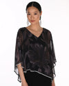 FRANK LYMAN 269149 FLORAL V-NECK WITH STONES BLACK