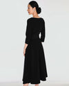 FRANK LYMAN DRESS 269009 KNIT WITH BELT BLACK BACK