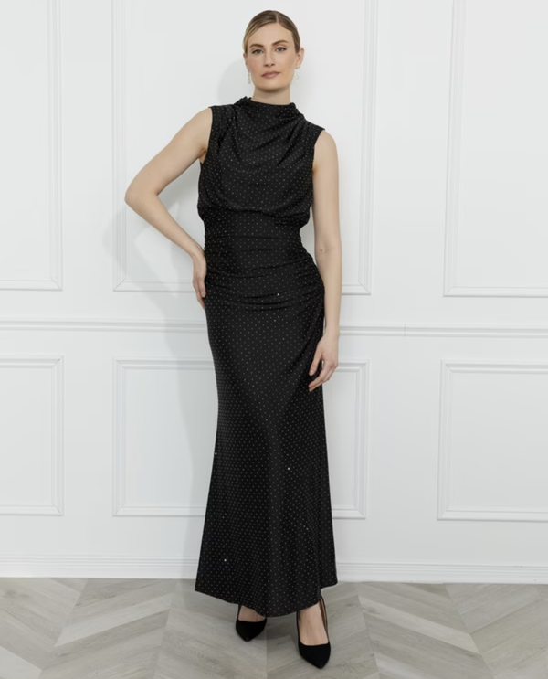 FRANK LYMAN 259721 MOCK NECK SPARKLE SHEATH DRESS