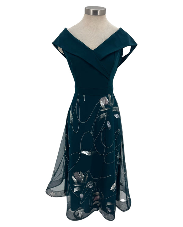 FRANK LYMAN 259142 OFF SHOULDER FLORAL SKIRT SHORT DRESS