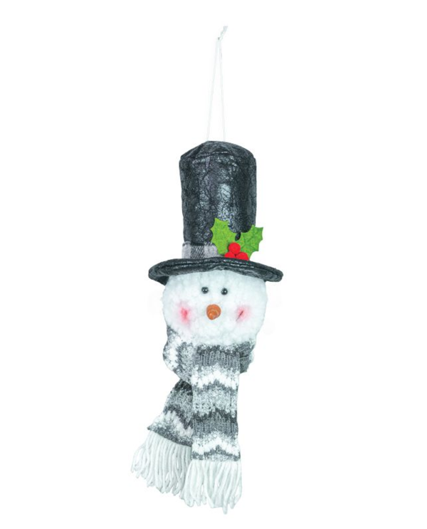 FROSTY SNOWMAN HEAD ORNAMENT 15601 TOPHAT
