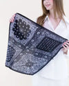 FS41077 PAISLEY CRINKLE SCARF black