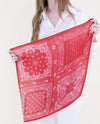 FS41077 PAISLEY CRINKLE SCARF red