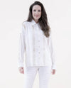 FT85174 LACE LONG SLEEVE COLLARED SHIRT WHITE