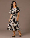 FY-3703 SHORT SLEEVE DRESS WITH TIE BELT black