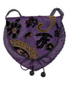 Floral Velvet Beaded Shoulder Bag-PURPLE FH-0109