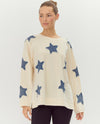 JODIFL G12447-1 DENIM STAR SWEATSHIRT NATURAL