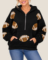 GAME DAY SEQUIN HALF ZIP HOODIE 73128-F
