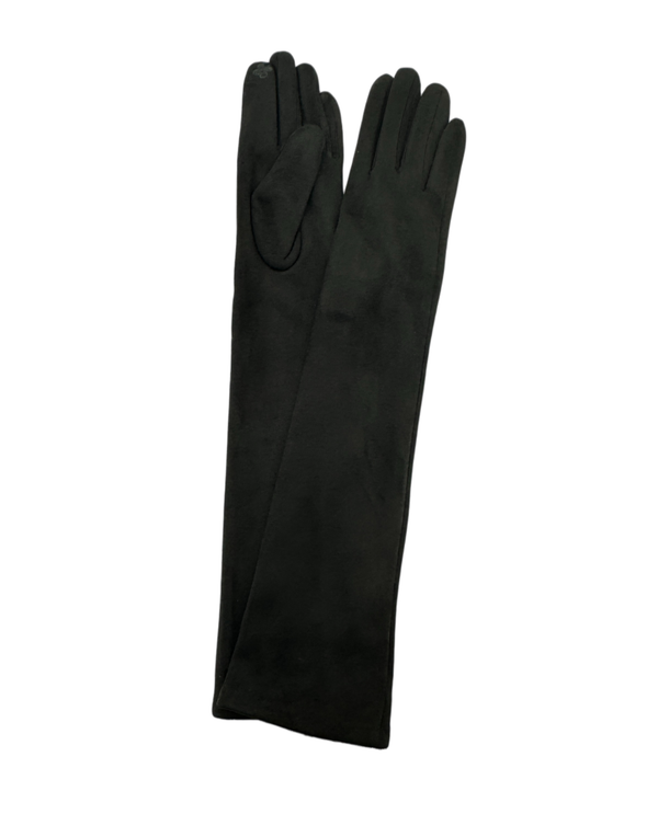 GF1803 LONG FAUX SUEDE GLOVE BLACK
