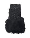 GF1905 FINGERLESS KNIT FUR TRIM GLOVES black