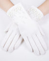GL12346 WOOL FELTED GLOVE WITH PEARLS BEIGE