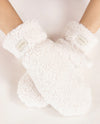 GL12352 FUZZY FAUX FUR LINED MITTEN BEIGE