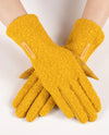 GL12354 BOUCLE & FAUX SUEDE TECH GLOVE MUSTARD