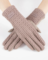 GL12368 STOCKING STITCH TEXTURE GLOVES MAUVE